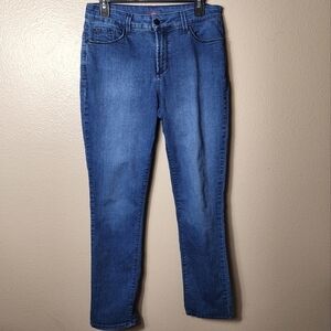 NYDJ High Rise Skinny Straight Jeans-Size 8